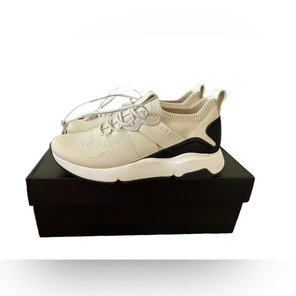 NIB Cole Haan Women’s Zeroground All Day RS Trainer in Beige Knit in size 5 - Picture 5 of 9